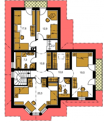 Floor plan of second floor - PORTO 29